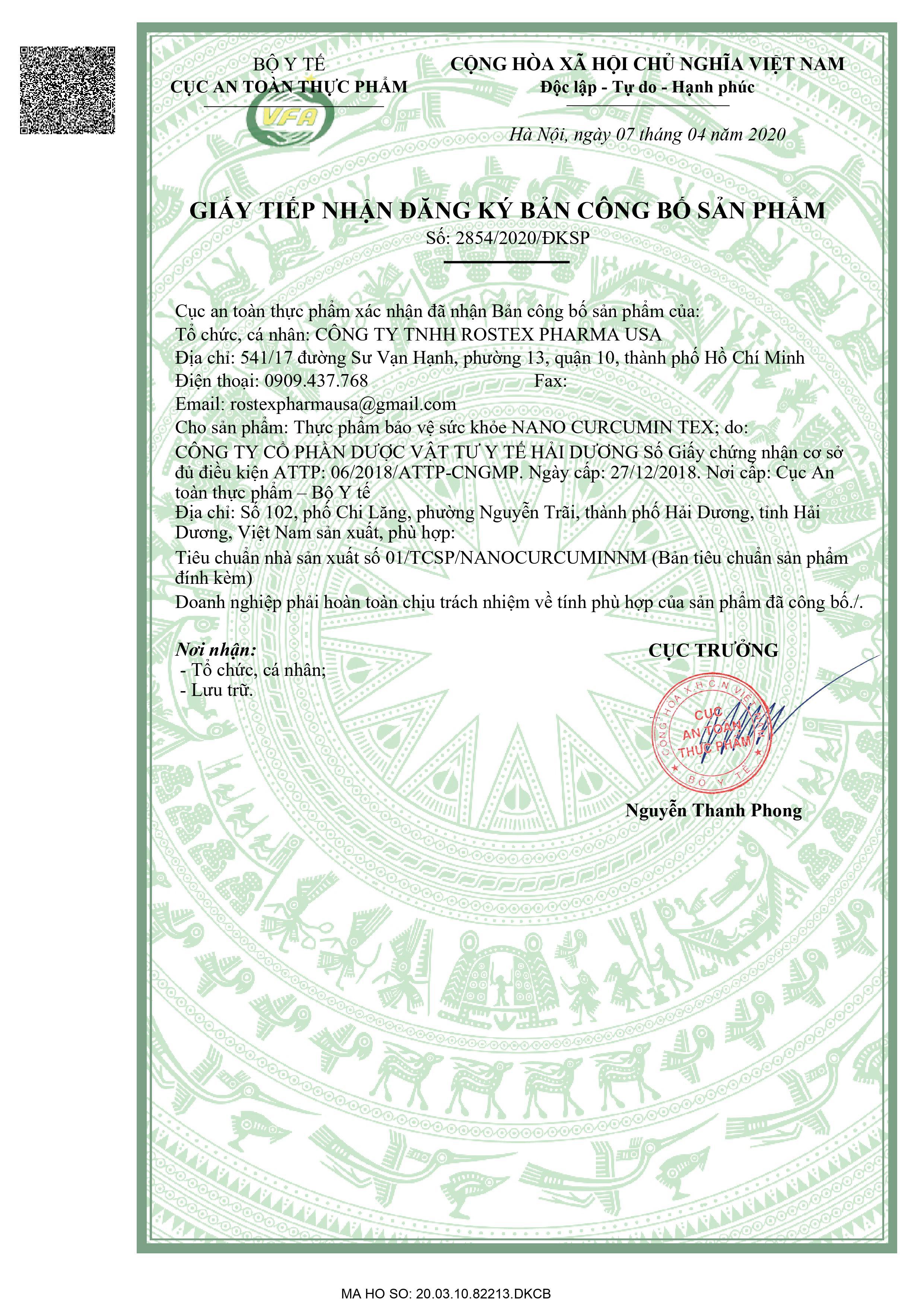 Nano Curcumin Tex HD Pharma (H/30v)