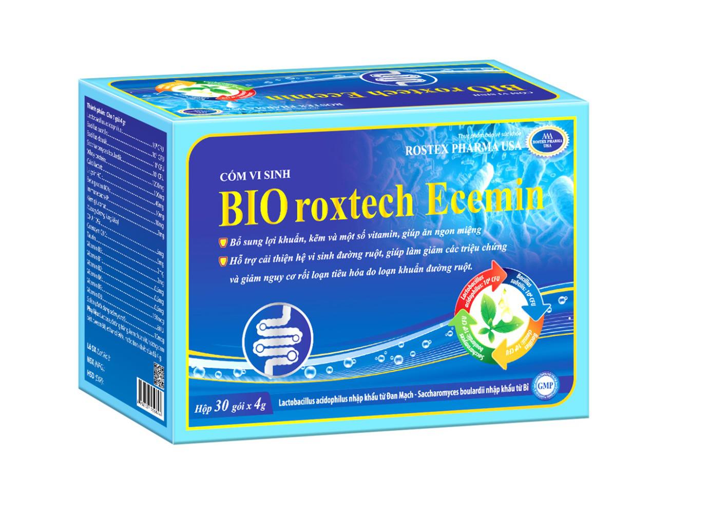 Cốm Vi Sinh Bio Roxtech Ecemin Rostex Pharma (Hộp/30gói/4gram)