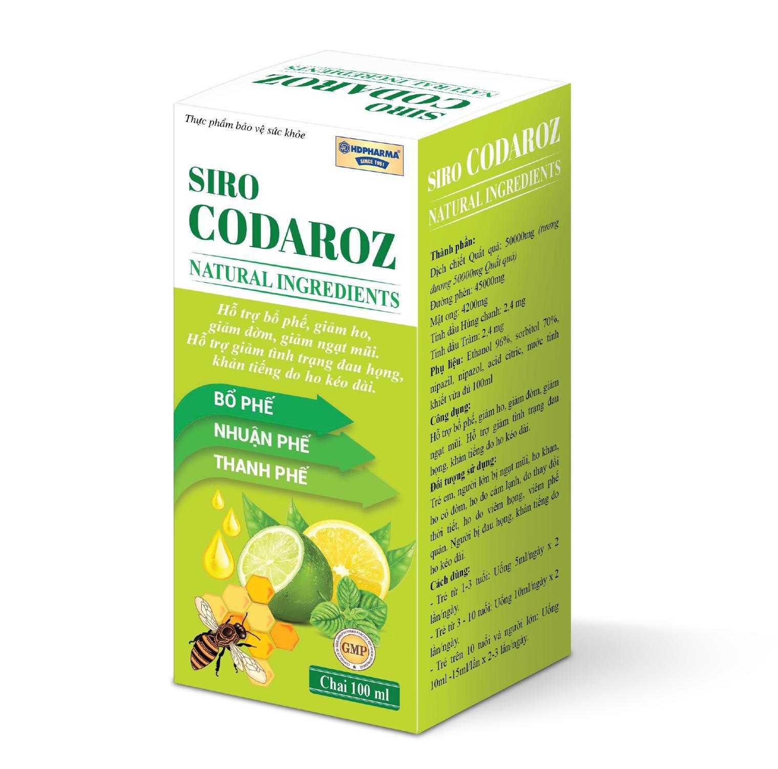 Siro Codaroz Natural Ingredients HD Pharma (C/100ml)