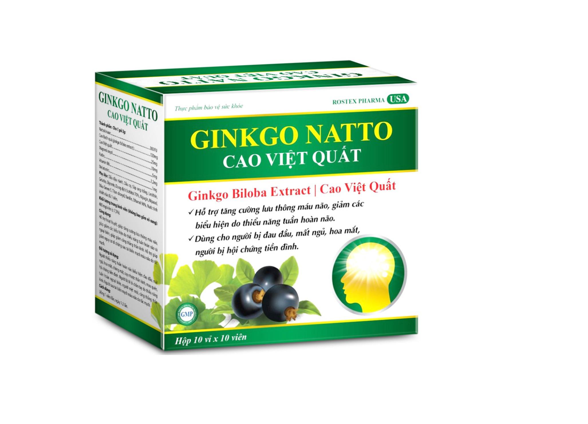 Ginkgo Natto Cao Việt Quất Rostex (H/100v) (Xanh)
