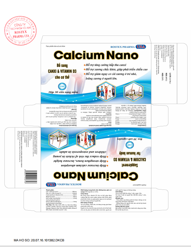 Calcium Nano Rostex (H/30v) (Xanh Lá)