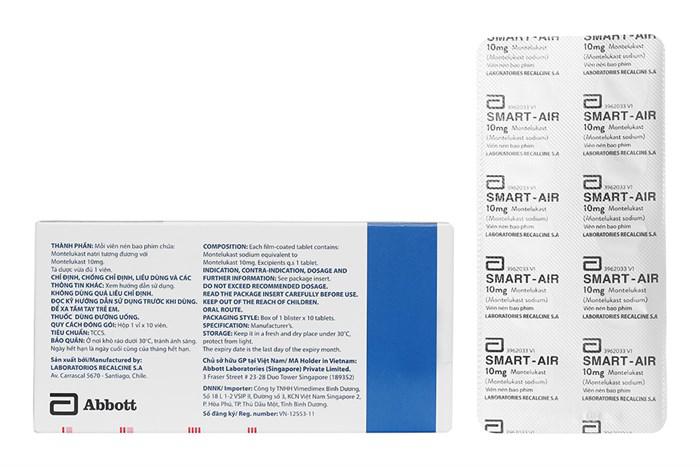 Smart-Air (Montelukast) 10mg Recalcine (H/10v)