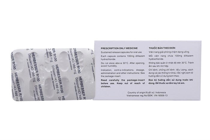 Herbesser R100 (Diltiazem) 100mg Tanabe (H/100v)