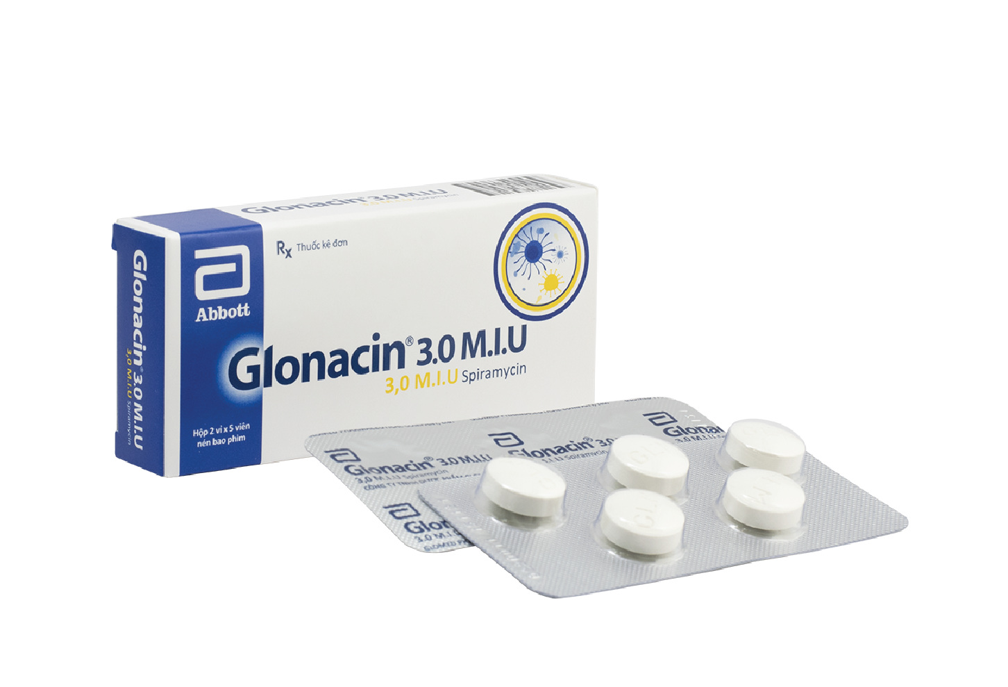 Glonacin (Spiramycin) 3 M.I.U Glomed (H/10v)
