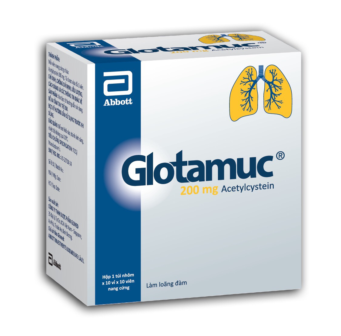 Glotamuc (Acetylcystein) 200mg Glomed (H/100v)