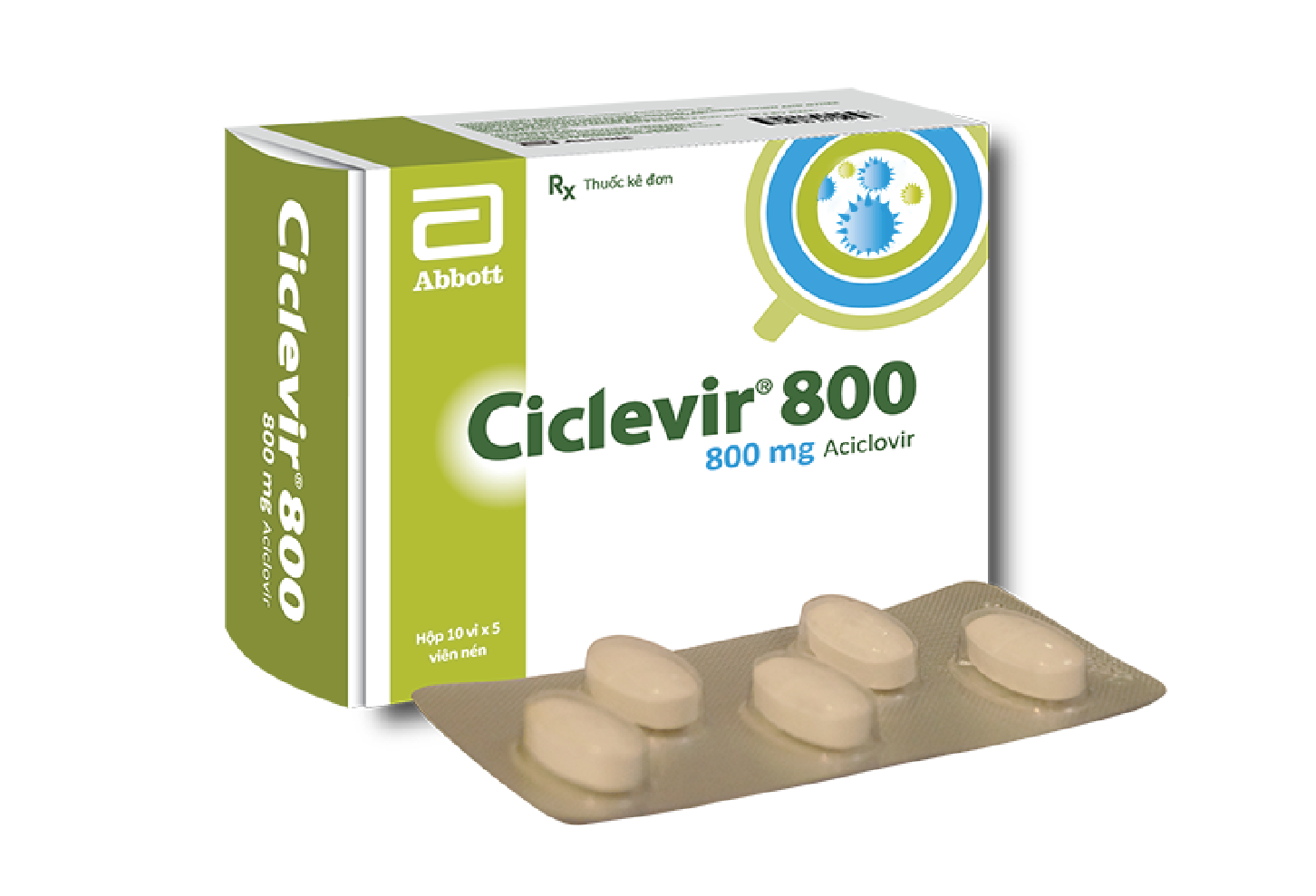 Ciclevir 800 (Aciclovir) Glomed (H/50v)