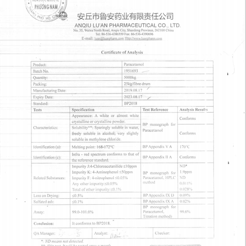 Donapu (Paracetamol) 650mg Đông Nam (H/100v)