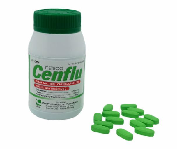 Cenflu (Paracetamol, Cafein, Phenylephrin) Ceteco (C/100v)