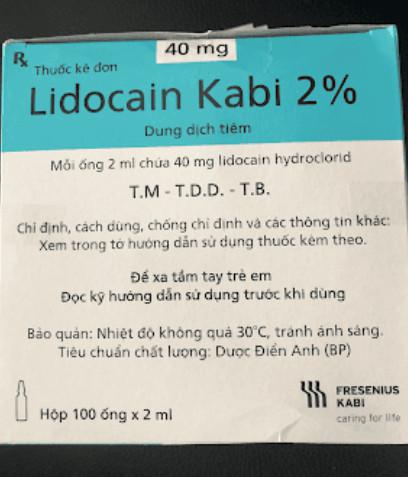Lidocain Kabi 2% Bidiphar (H/100 ống/2ml)