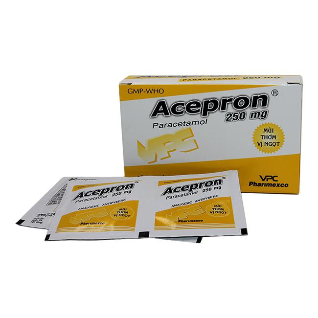 Acepron (Paracetamol) 250mg Pharimexco (Lốc/10h/20gói)