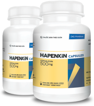 Hapenxin (Cephalexin) 500mg DHG Pharma (C/100v) (Vàng)