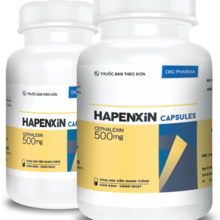 Hapenxin (Cephalexin) 500mg DHG Pharma (C/100v) (Vàng)