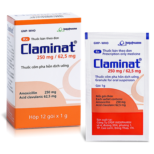 Claminat 250/62.5mg (Amoxicillin, Acid Clavulanic) Imexpharm (H/12g)