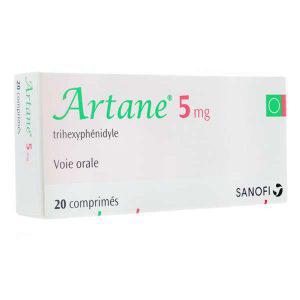 Artane 5mg (Trihexyphenidyl) Sanofi (H/20v)