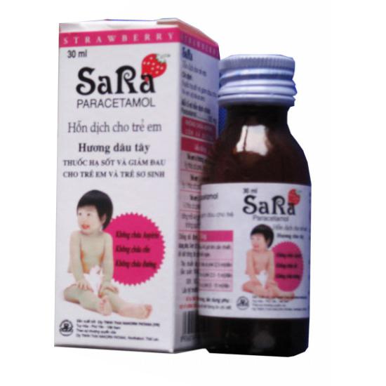 Siro Hạ Sốt Sara Dâu (Paracetamol) Thái Nakorn (C/30ml)