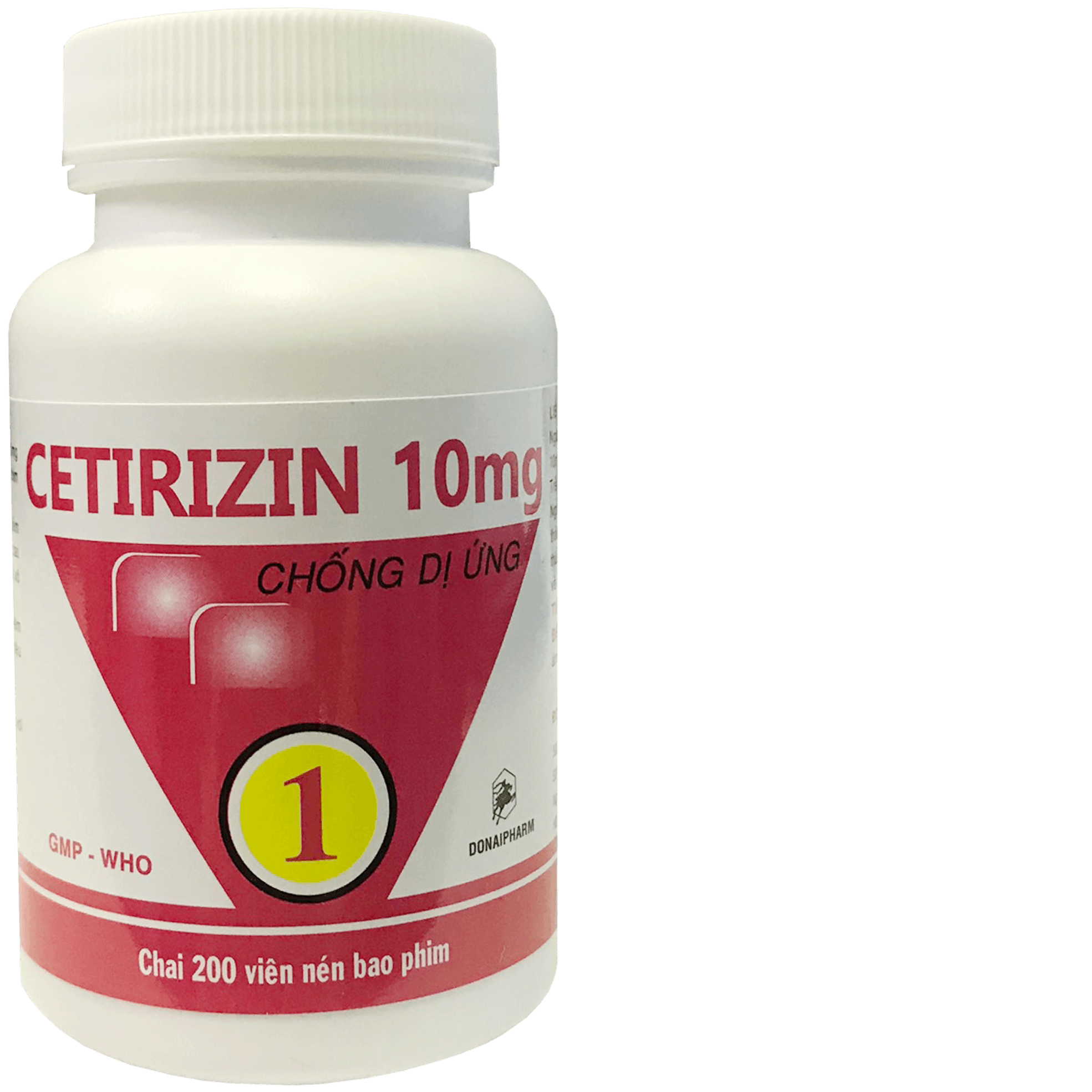 Cetirizin 10mg DonaiPharm (Lốc/5chai/200v)