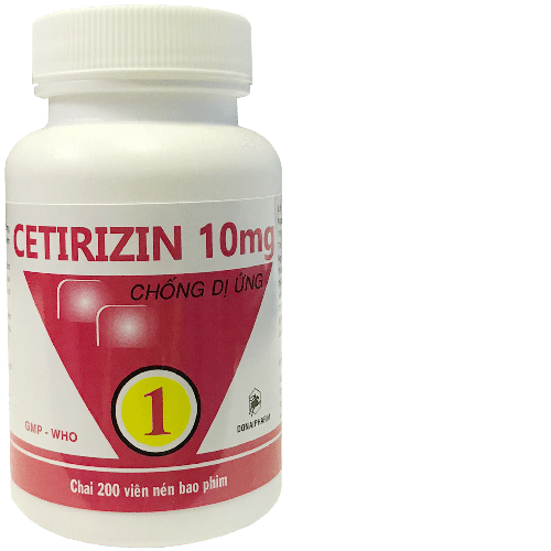 Cetirizin 10mg DonaiPharm (Lốc/5chai/200v)