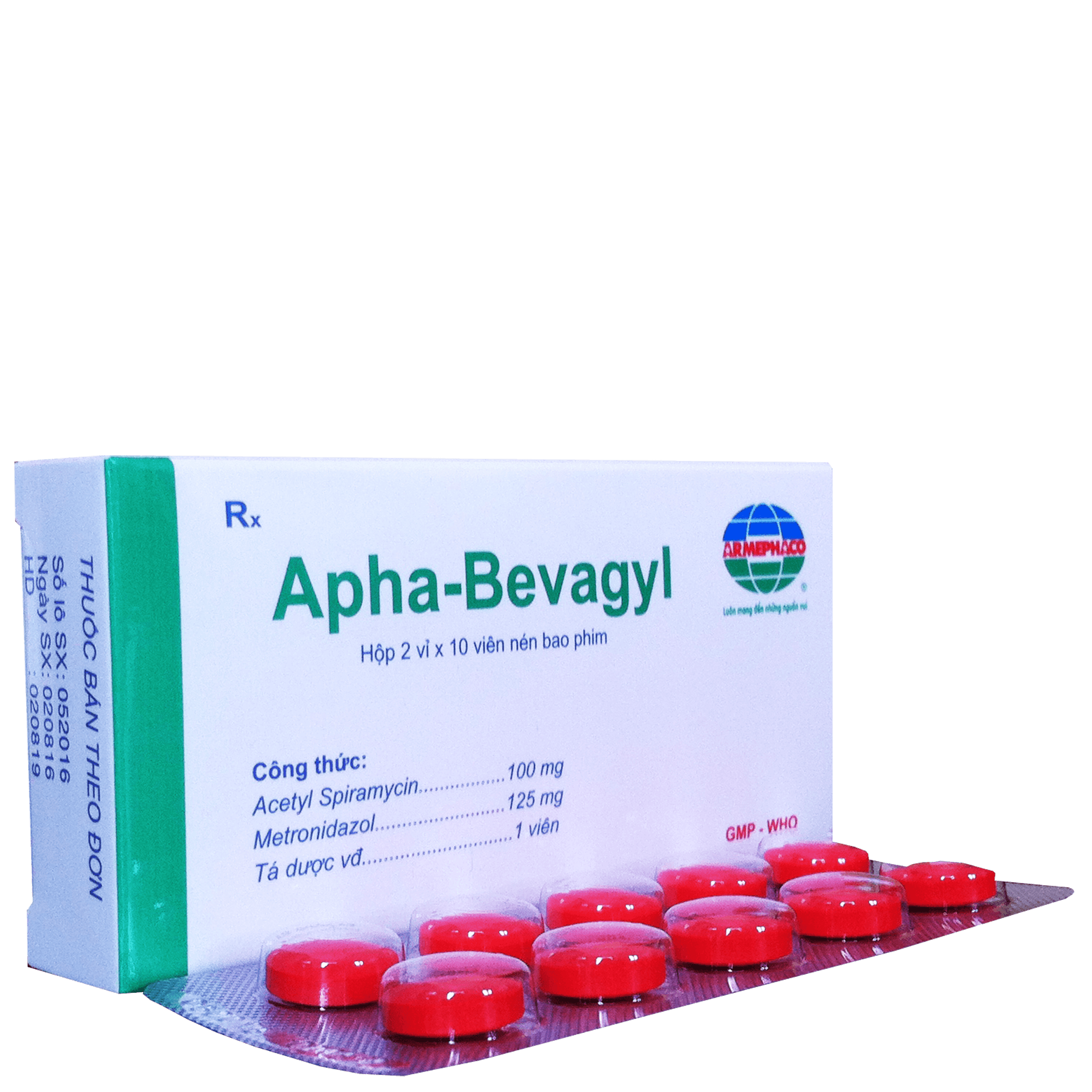 Apha-Bevagyl (Acetyl Spiramycin, Metronidazol) Armephaco (H/20v)