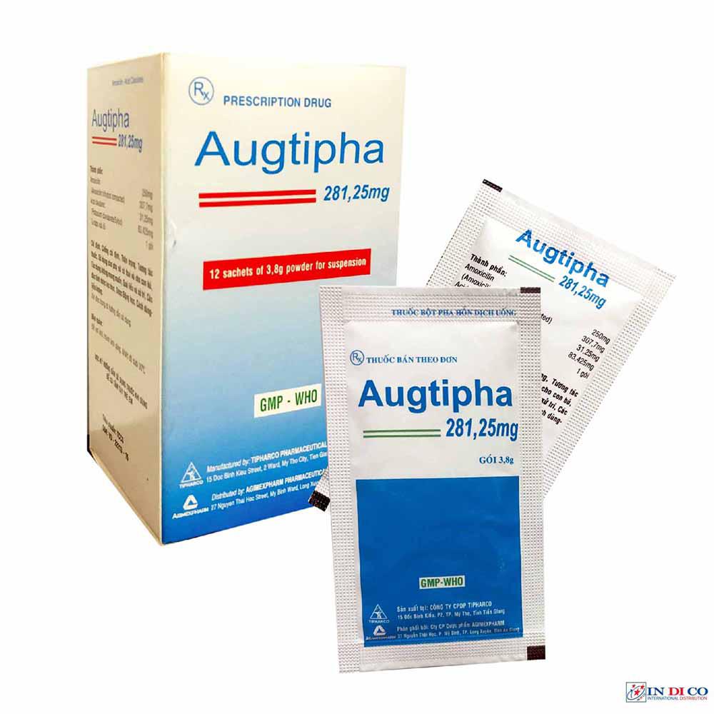 Augtipha 281,25mg (Amoxicillin, Acid Clavulanic) Tipharco (H/12g/3.8gr)