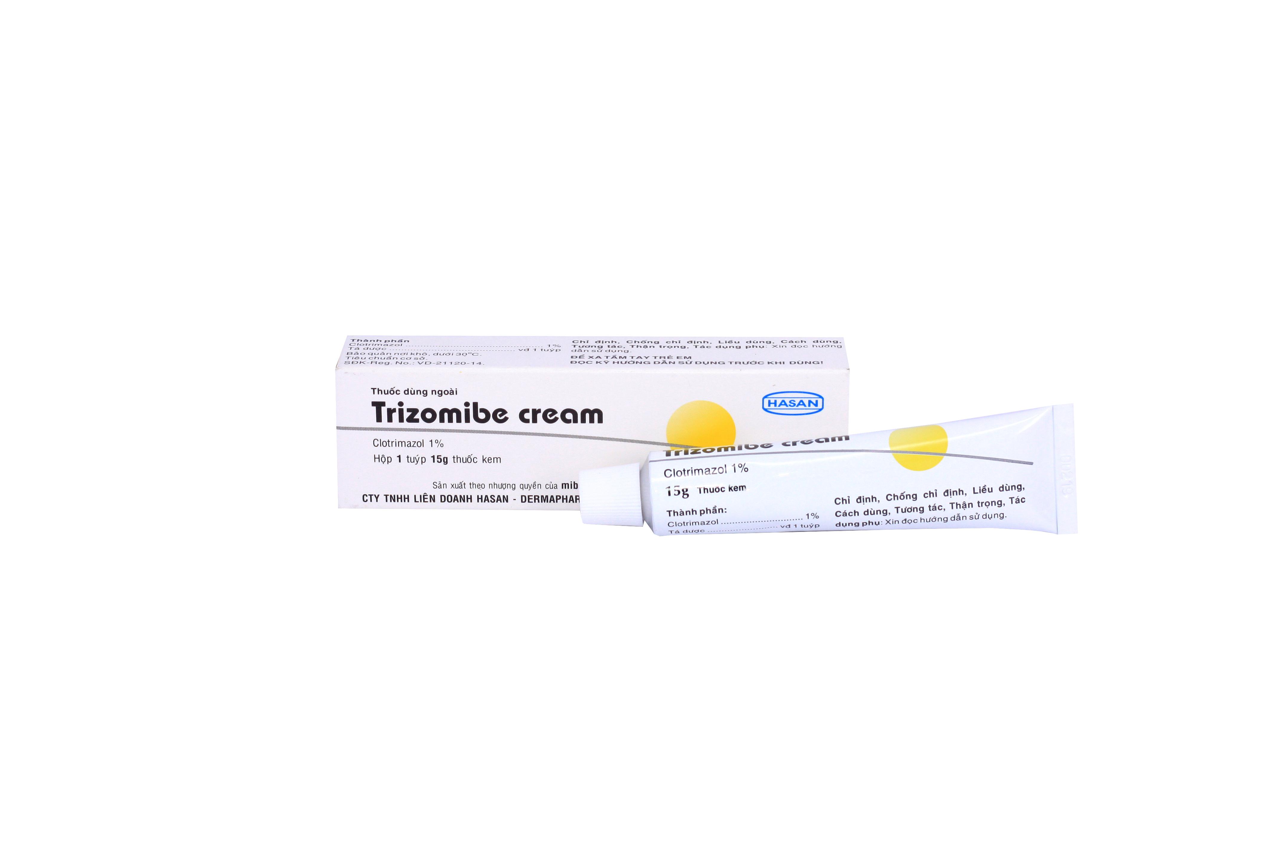 Trizomibe (Clotrimazol) 1% Hasan (Lốc/10tuýp/15gr)