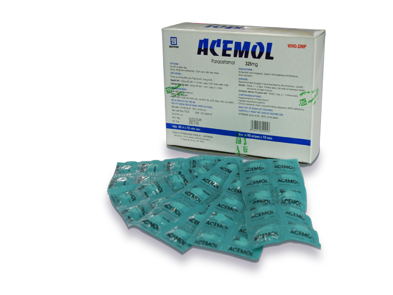 Acemol (Paracetamol) 325mg Nadyphar (H/400v)