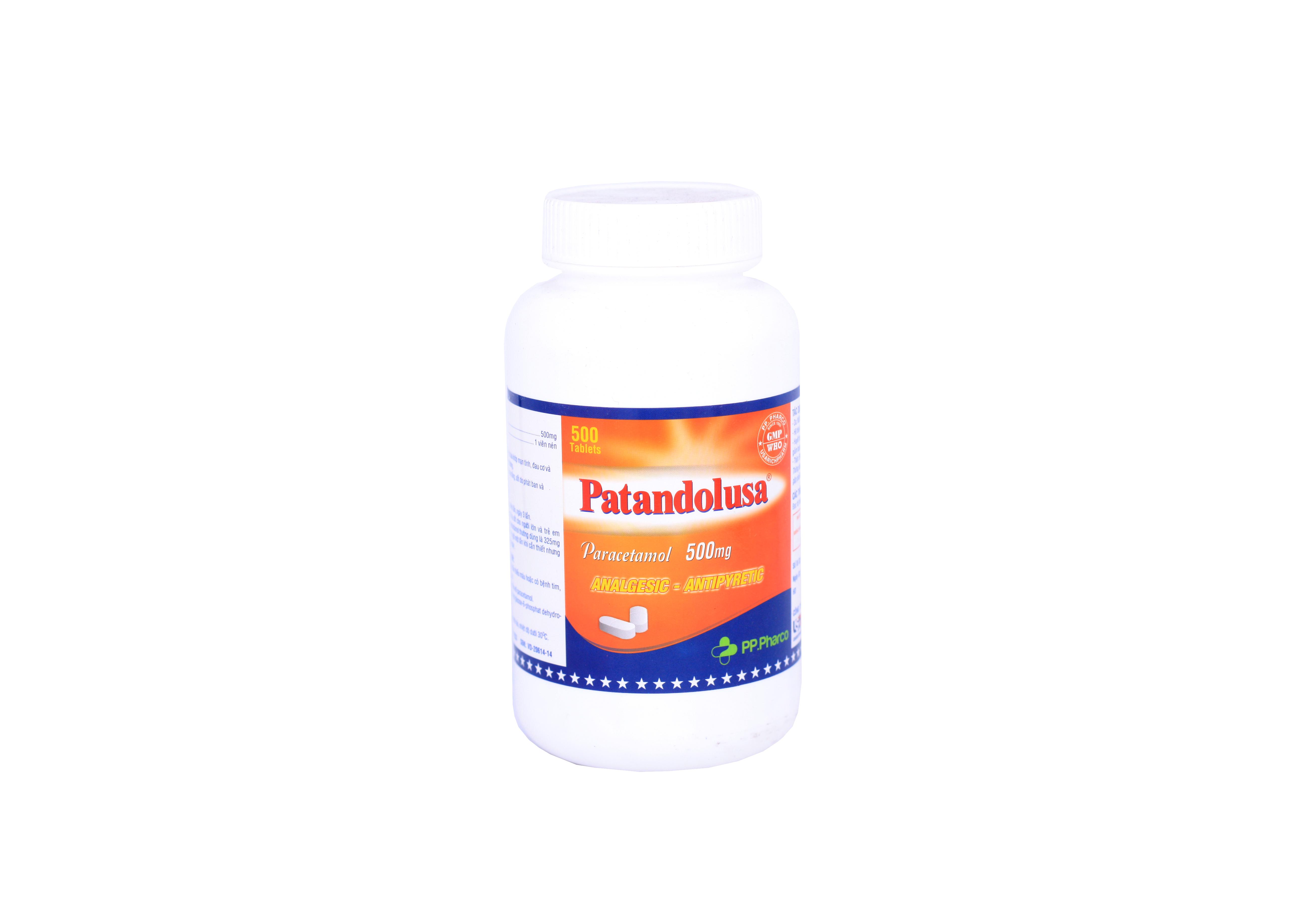 Patandolusa (Paracetamol) 500mg Tablets PP Pharco (C/500v)