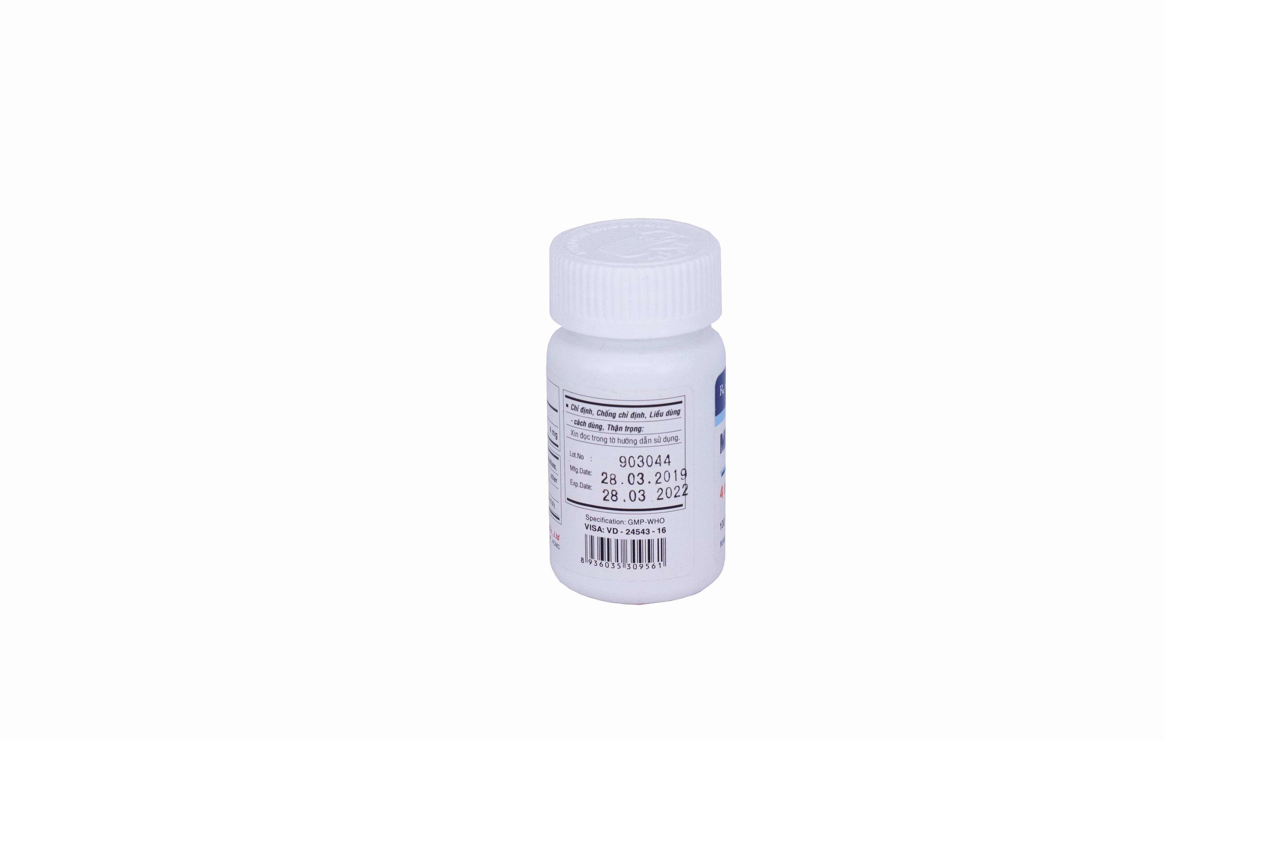 Methylprednisolon 4mg Usa-Nic (C/100v)