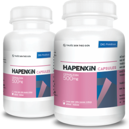 Hapenxin (Cephalexin) 500mg DHG Pharrma (C/100v) (Hồng)