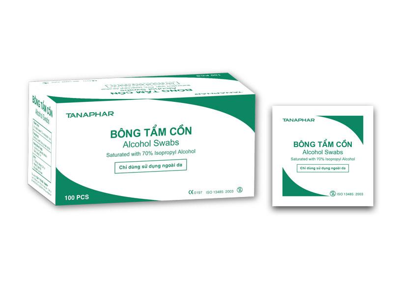 Bông Tẩm Cồn Alcohol Swab Tanaphar (Lốc/10h/100m)