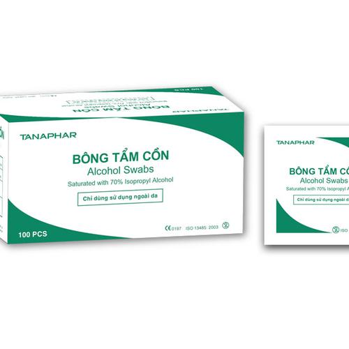 Bông Tẩm Cồn Alcohol Swab Tanaphar (Lốc/10h/100m)