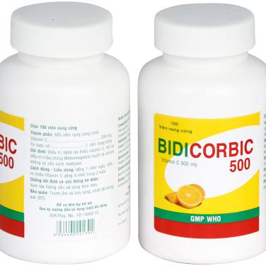 Bidicorbic 500 (Vitamin C) Bidiphar (C/100v)