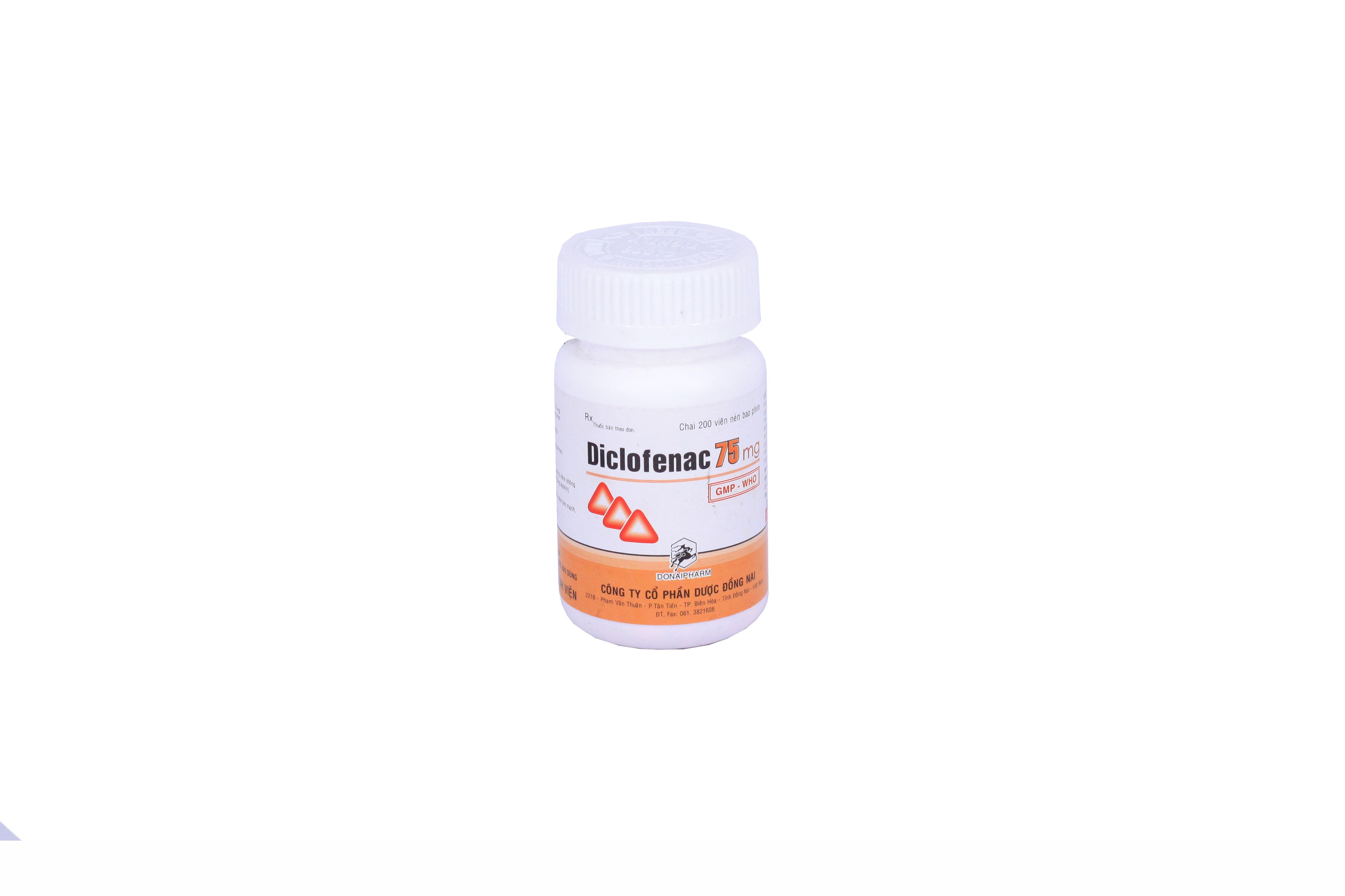 Diclofenac 75mg Donaipharm (Chai/200v)
