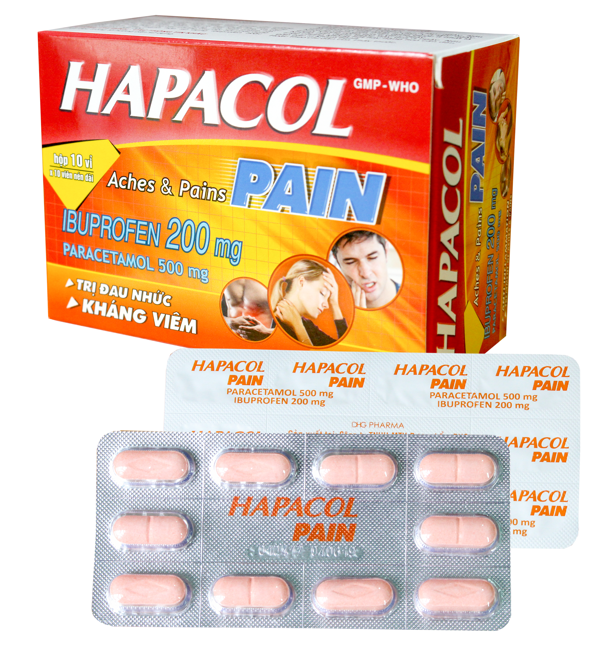 Hapacol Pain (Paracetamol, Ibuprofen) DHG Pharma (H/100v)