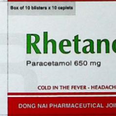 Rhetanol Fort (Paracetamol) 650mg Donaipharm (Hộp/100v)