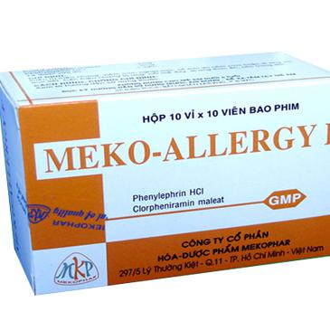 Meko-Allergy F (Chlorpheniramine Maleat, Phenylephrin HCl) Mekophar (Lốc/5h/100v)