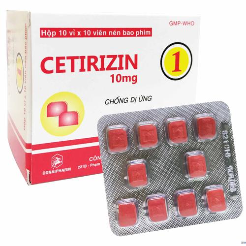 Cetirizin 10mg Donaipharm (Lốc/5h/100v) (Đỏ)