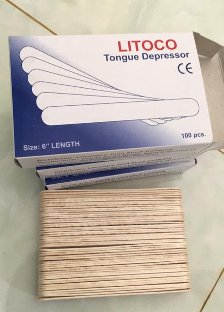 Que Đè Lưỡi Litoco Tongue Depressor Size 6 (Lốc/10h/100que)