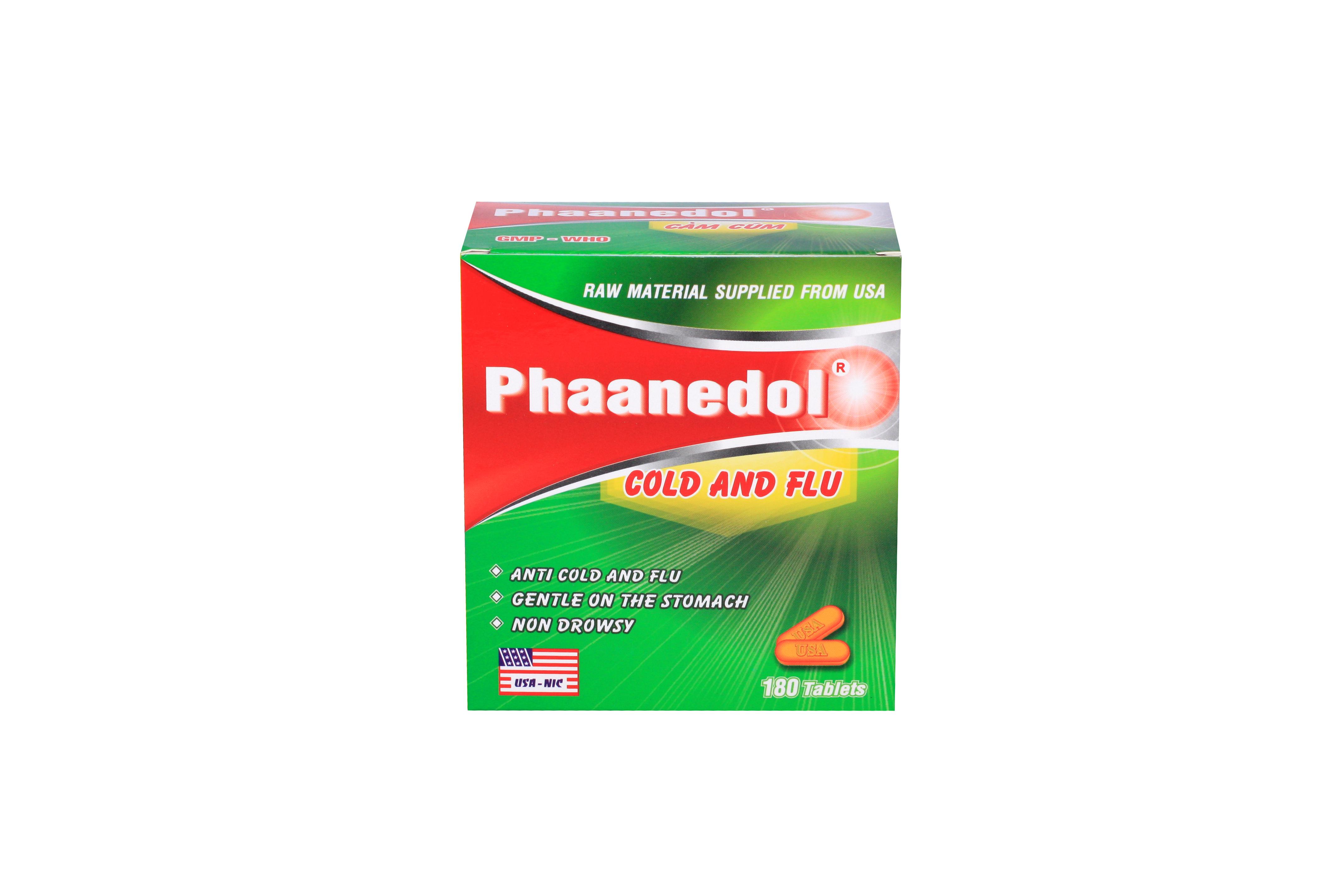 Phaanedol Cold And Flu (Paracetamol, Cafein) Usa-Nic (H/180v)