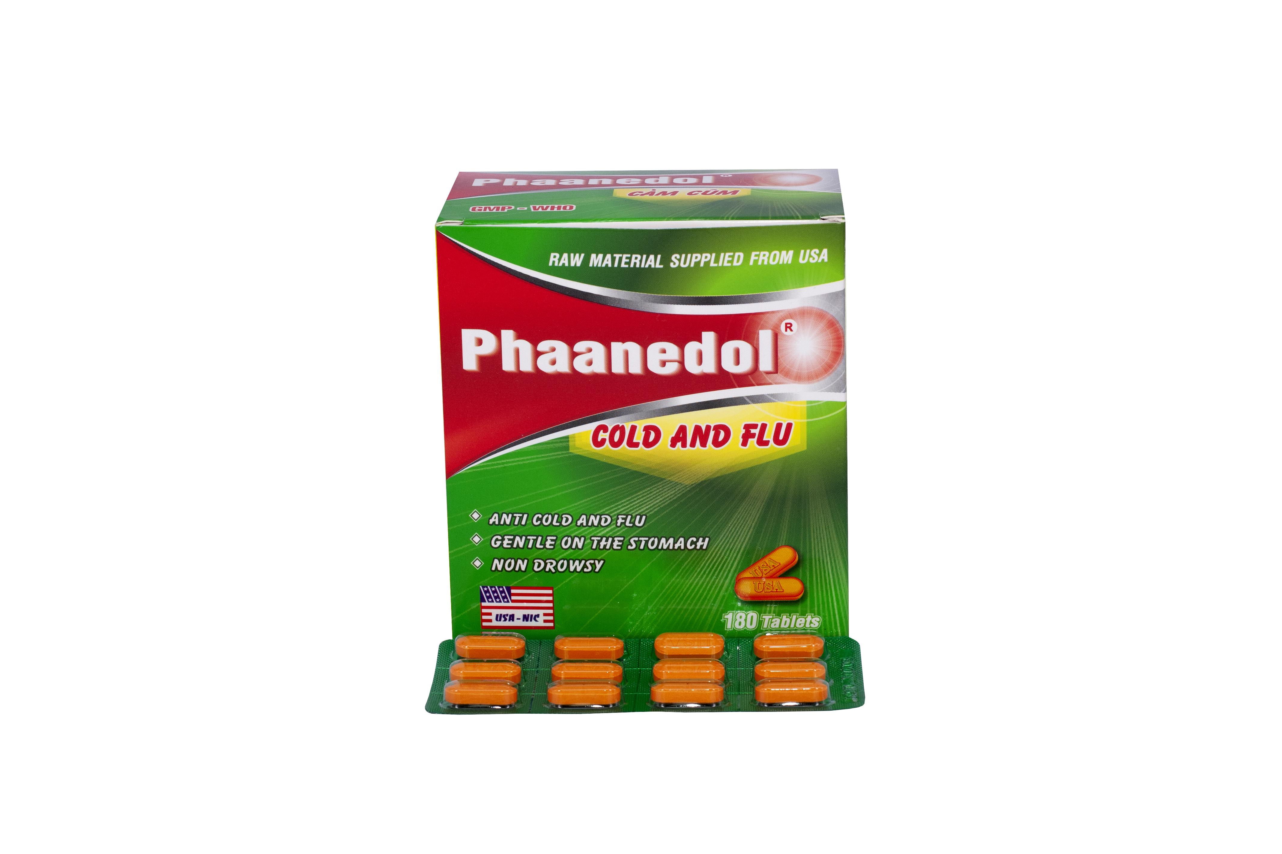 Phaanedol Cold And Flu (Paracetamol, Cafein) Usa-Nic (H/180v)