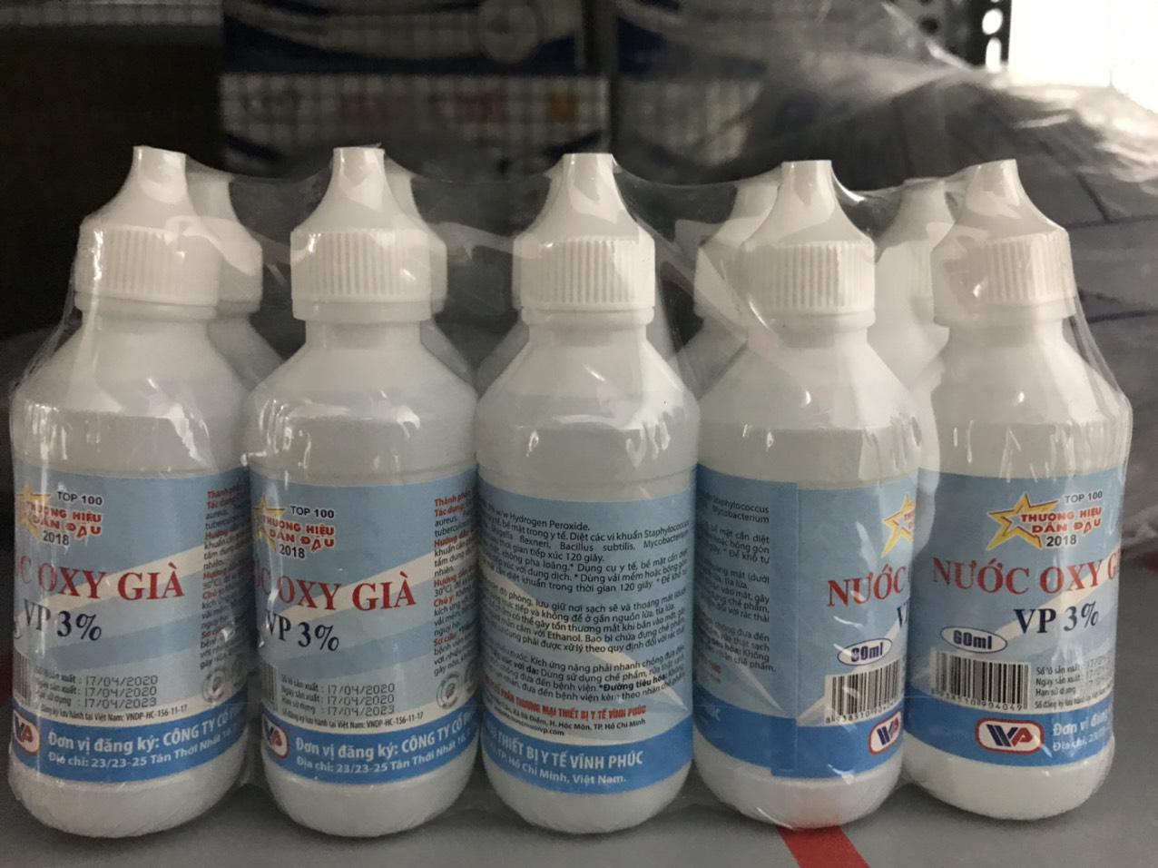 Nước Oxy Già VP 3% Vĩnh Phúc (Lốc/10c/60ml)