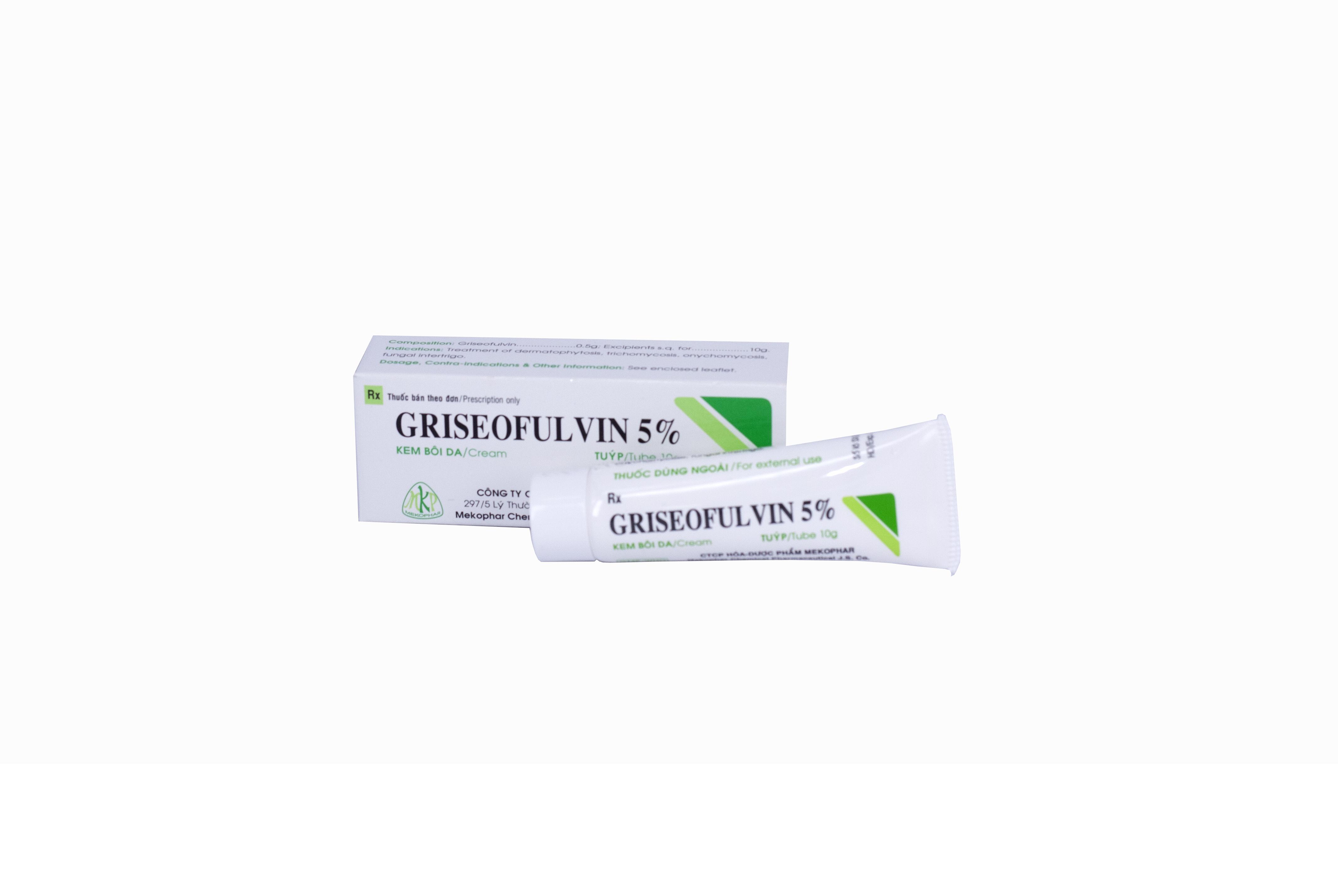 Griseofulvin 5% Mekophar (Lốc/10t/10gr)