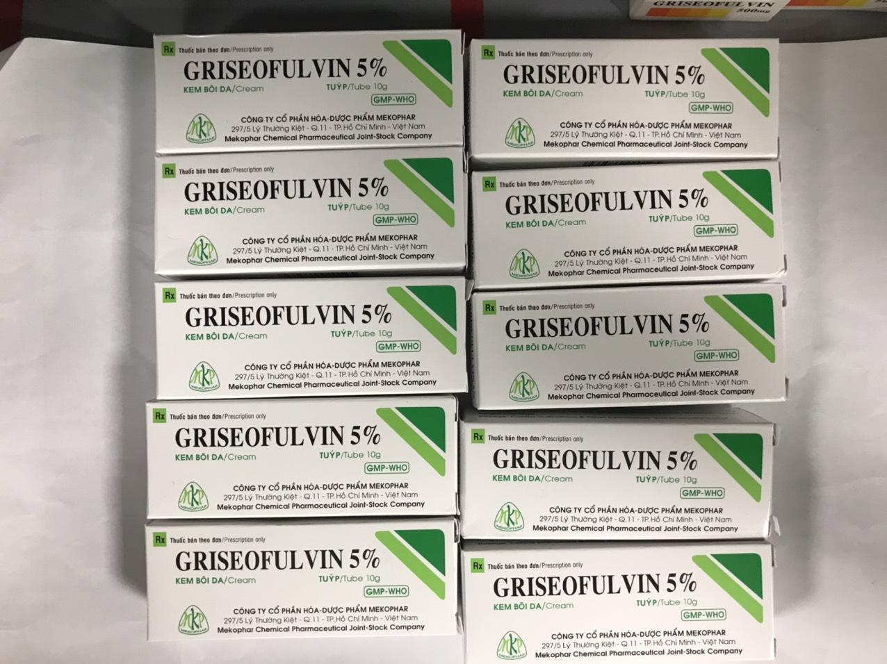 Griseofulvin 5% Mekophar (Lốc/10t/10gr)