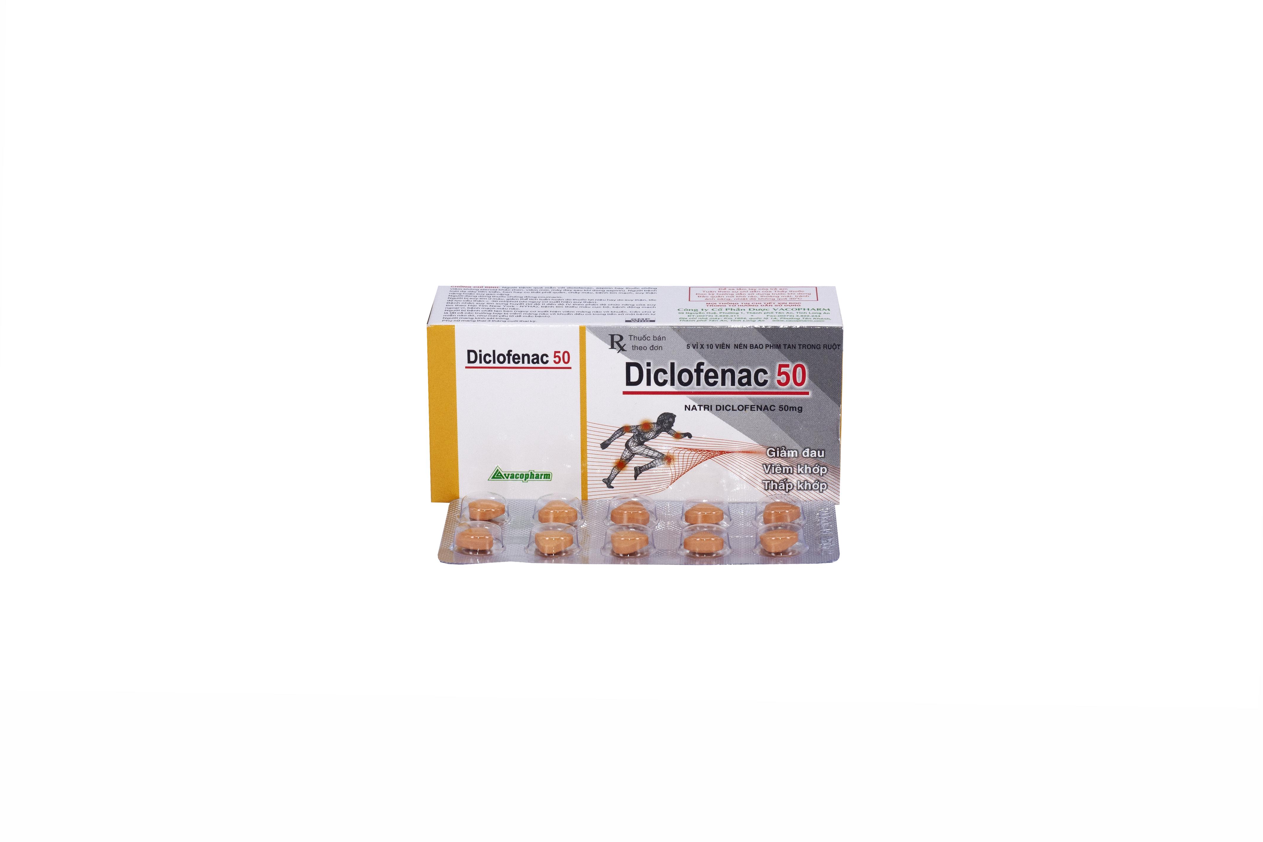 Diclofenac 50 Vacopharm (Lốc/10h/50v)