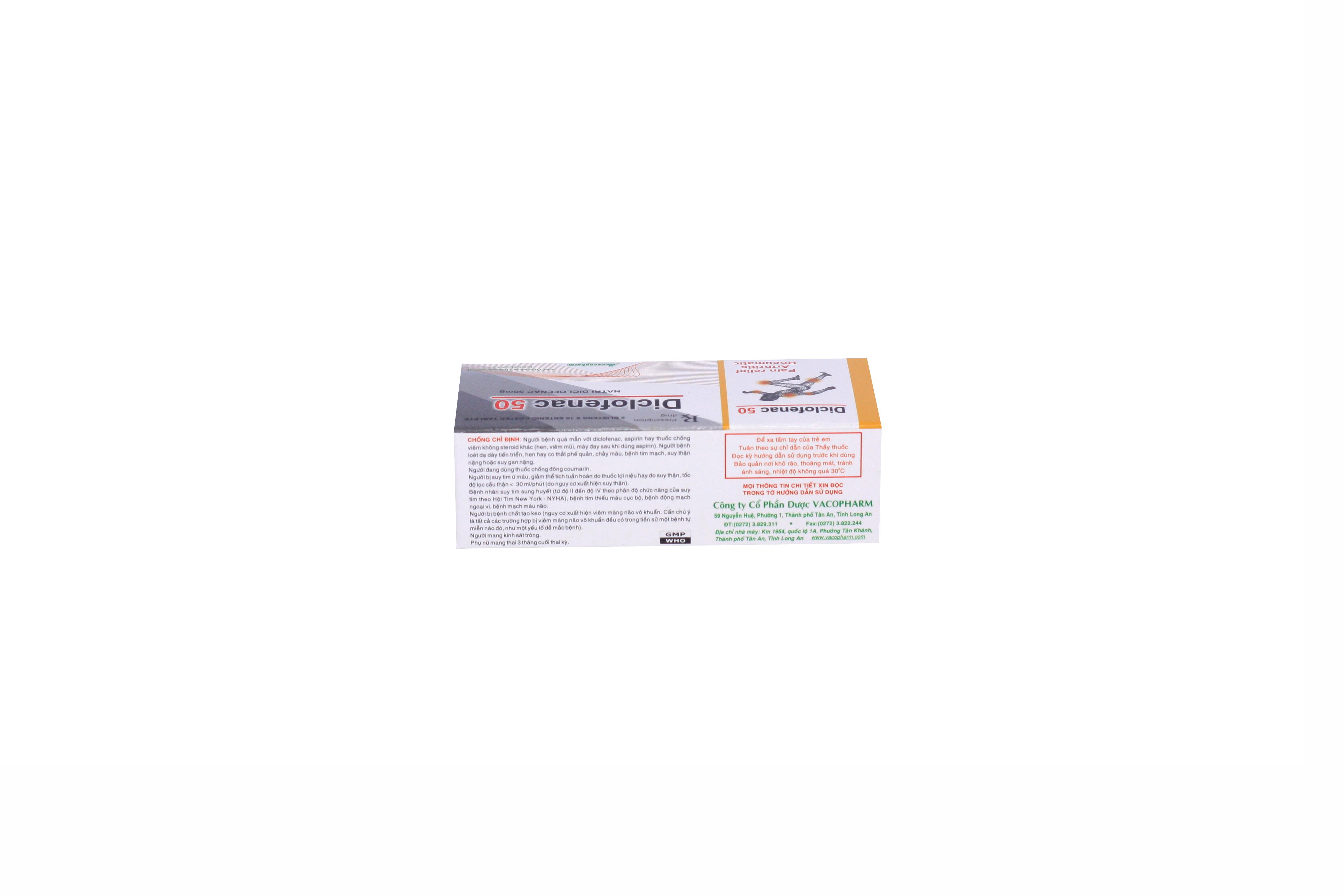 Diclofenac 50 Vacopharm (Lốc/10h/50v)