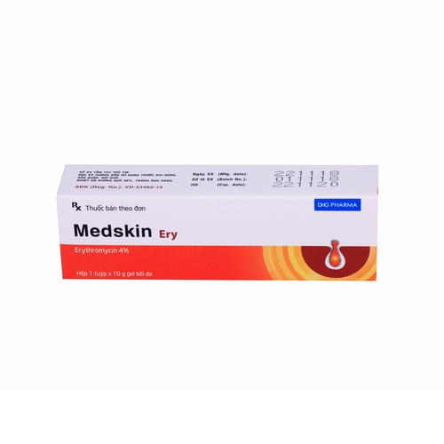 Medskin (Erythromycin) 4% Dược Hậu Giang (Lốc/10tuýp/10gr)