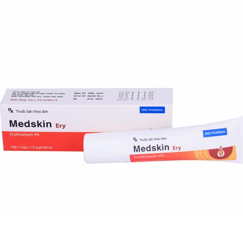 Medskin (Erythromycin) 4% Dược Hậu Giang (Lốc/10tuýp/10gr)