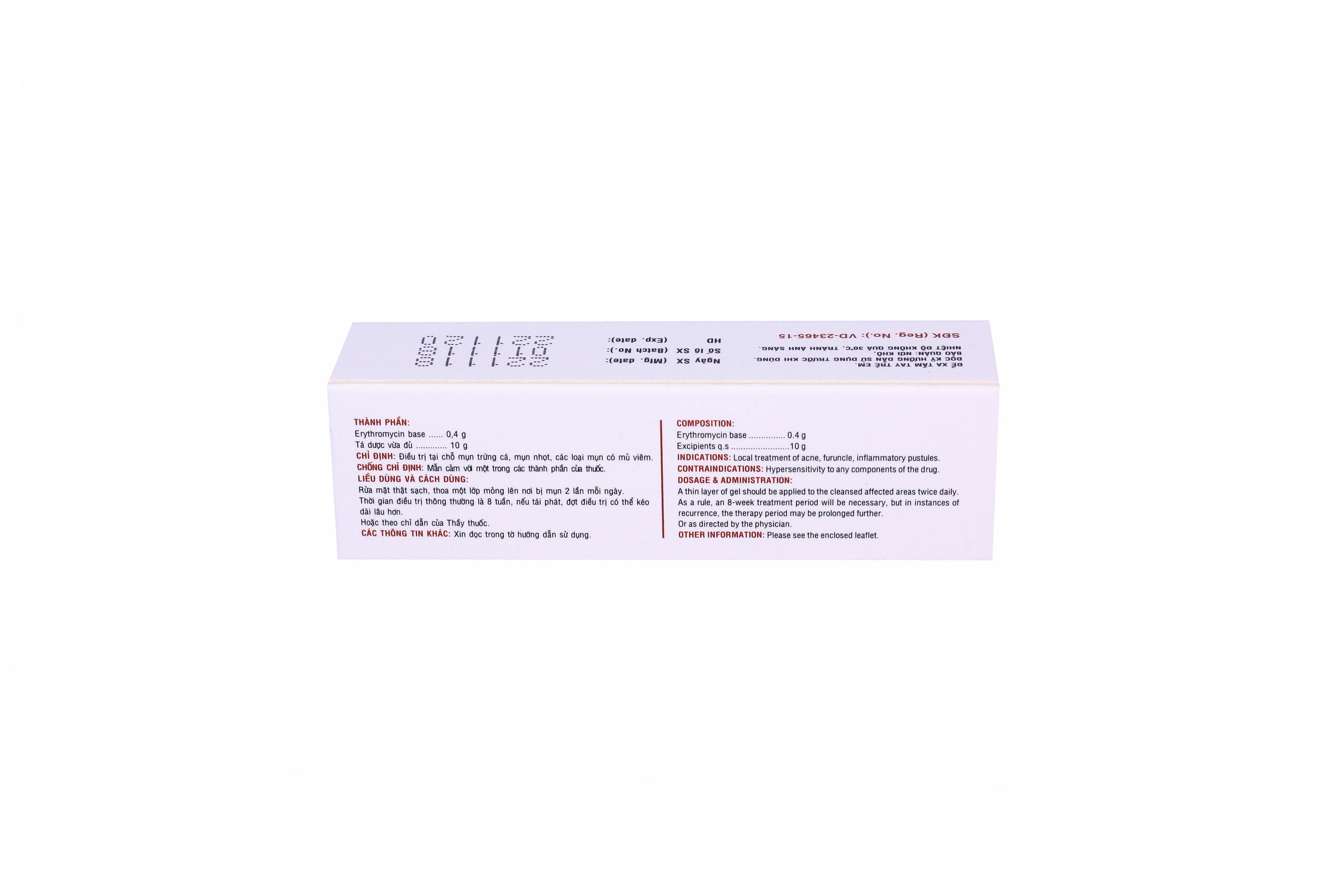 Medskin (Erythromycin) 4% Dược Hậu Giang (Lốc/10tuýp/10gr)