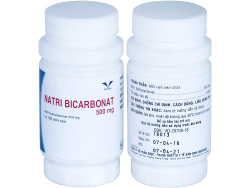 Natri Bicarbonat 500mg Bidiphar (C/160v)