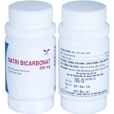 Natri Bicarbonat 500mg Bidiphar (C/160v)