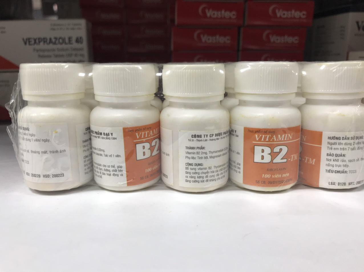 Vitamin B2 (Riboflavin) 2mg Armephaco (Lốc/10c/100v)